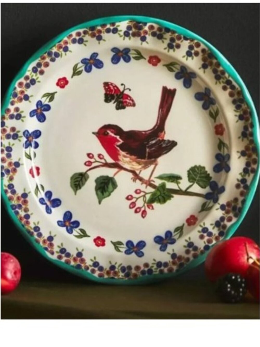Anthropologie Nathalie Lete Dessert Plate – Woodland Friends - Bird - NEW - Picture 2 of 5